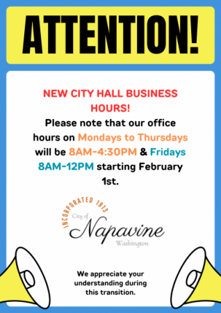 New Business Hours Starting Feb 1st